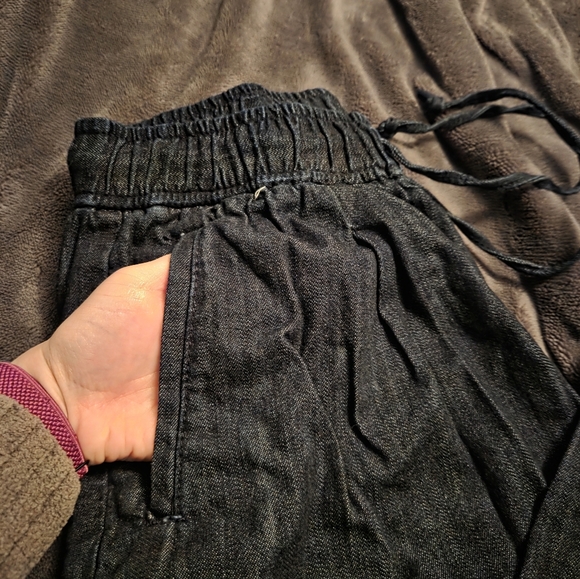 Faux Denim Tie Waist Women's Panta - Picture 6 of 6